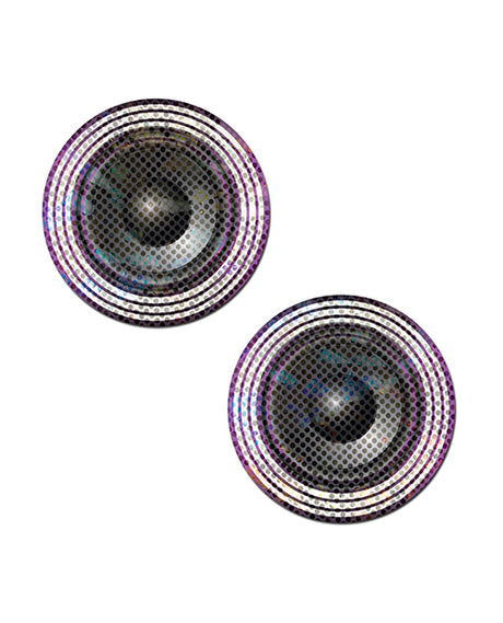 Pastease Subwoofer Speaker Pasties, Black/White — 2.6" O/S