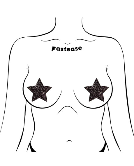 Pastease Premium Glitter Star - Black O/S by Pastease