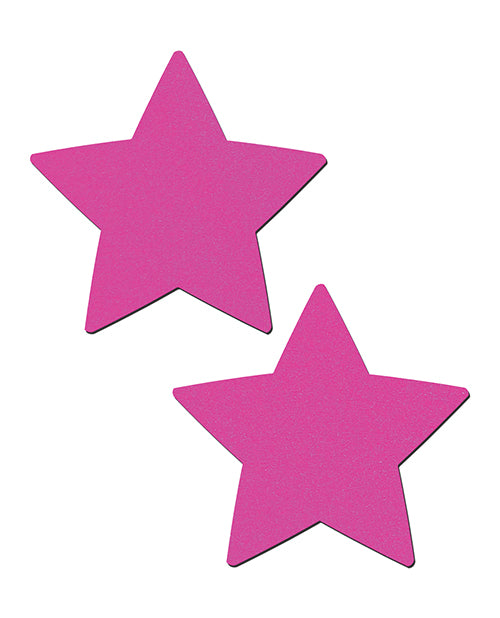 Pastease Basic Star Black Light Reactive - Neon Pink O/S by Pastease
