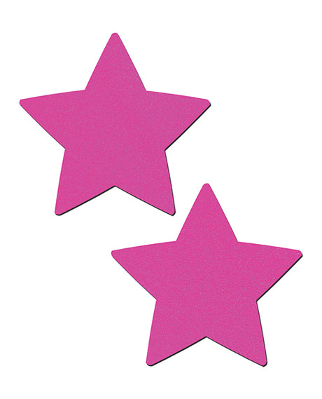 Pastease Basic Star Black Light Reactive - Neon Pink O/S by Pastease