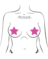 Pastease Basic Star Black Light Reactive - Neon Pink O/S by Pastease