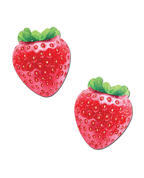 Pastease Sparkly Juicy Berry Red Glitter Velvet Nipple Pasties — One Size