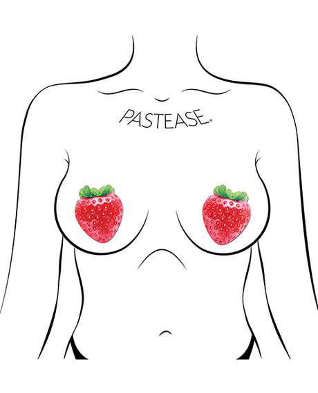 Pastease Sparkly Juicy Berry Red Glitter Velvet Nipple Pasties — One Size
