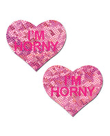 Pastease I'm Horny Heart - Pink/Red O/S by Pastease