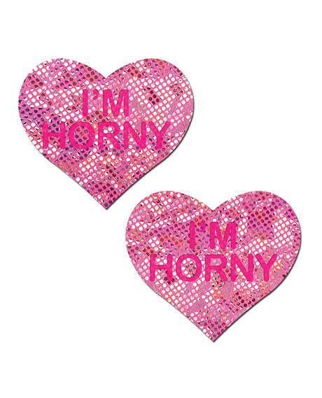Pastease I'm Horny Heart - Pink/Red O/S by Pastease
