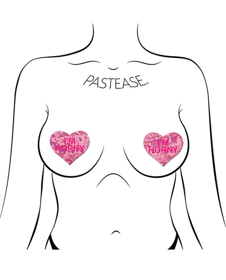 Pastease I'm Horny Heart - Pink/Red O/S by Pastease