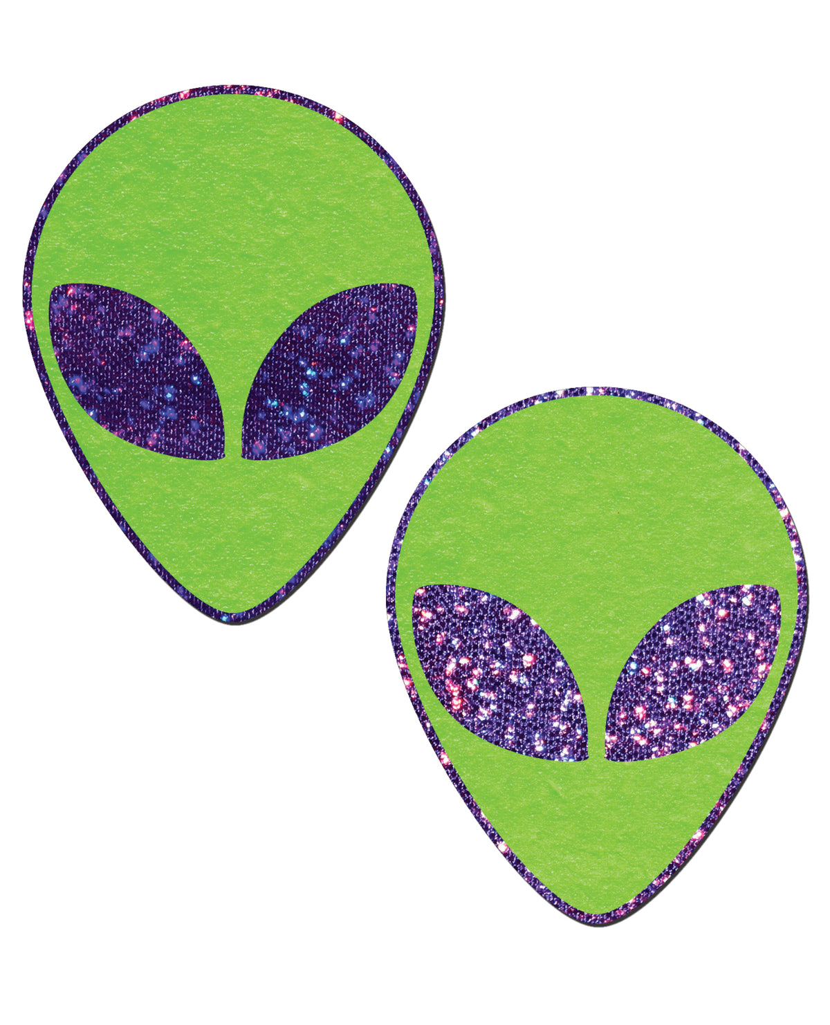 Pastease Glitter Alien Pasties - Purple/Green, One Size