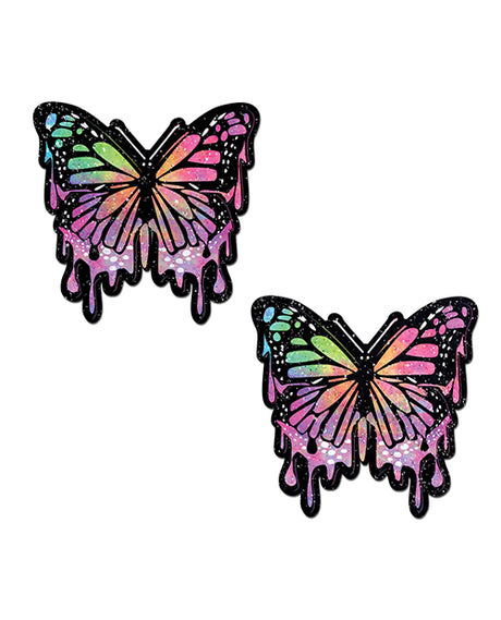 Pastease Butterfly Melt Trippy Glitter Rainbow Nipple Pasties, One Size