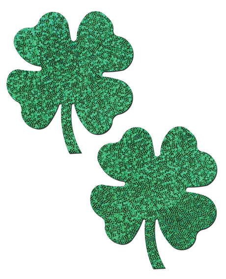 Pastease Glitter Four-Leaf Clover Pasties — Green, One Size