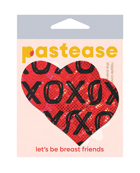 Pastease Glitter XOXO Heart - Red/Black O/S by Pastease