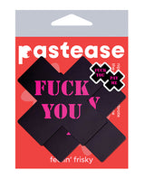 Pastease Fuck You Pay Me Cross - Black/Pink O/S by Pastease