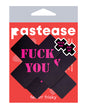 Pastease Fuck You Pay Me Cross - Black/Pink O/S by Pastease