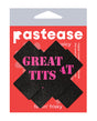 Pastease Great Tits Cross - Black/Pink O/S by Pastease