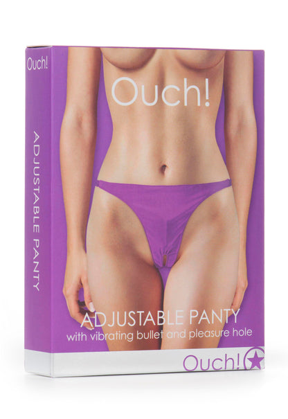 Adjustable Vibrating Panty With Bullet and Pleasure Hole - Purple by Shots