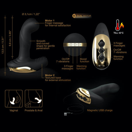 Dorcel P-Finger Remote-Control Anal Vibrator, Dual Motor - DL2431
