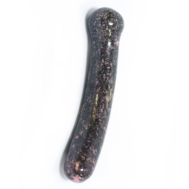 Chakrubs Anahata Curve Rhodonite Crystal — Pink/Gray/Black - CK8738