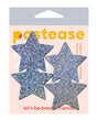 Pastease Petites Glitter Star - Silver O/S Pack of 2 Pair by Pastease