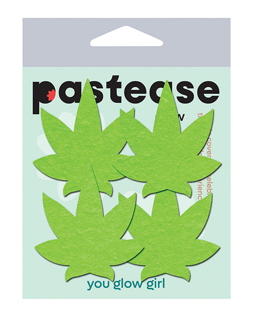 Pastease Petites Leaf - Glow in the Dark Green O/S Pack of 2 Pair by Pastease