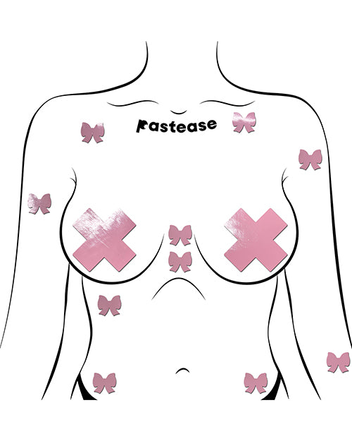 Pastease Mini Faux Patent-Leather Bows — Baby Pink Pack of 8
