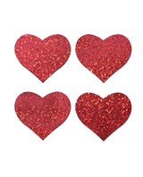 Pastease Premium Petites Glitter Heart - Red O/S Pack of 2 Pair by Pastease