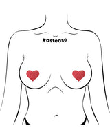 Pastease Premium Petites Glitter Heart - Red O/S Pack of 2 Pair by Pastease