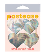 Pastease Premium Petites Holographic Heart - Silver O/S Pack of 2 Pair by Pastease