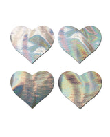 Pastease Premium Petites Holographic Heart - Silver O/S Pack of 2 Pair by Pastease