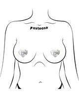 Pastease Premium Petites Holographic Heart - Silver O/S Pack of 2 Pair by Pastease