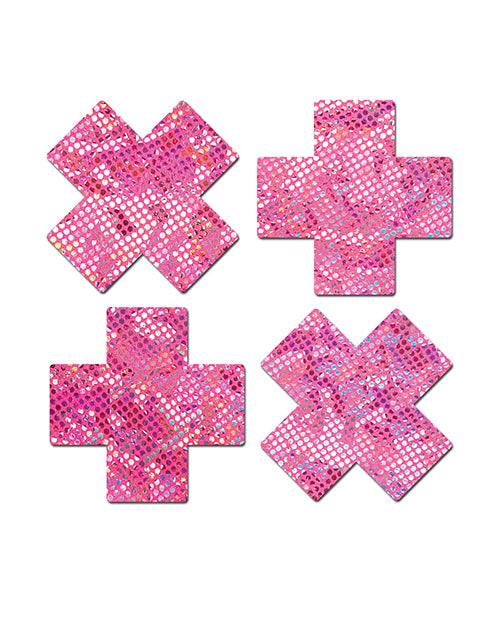 Pastease Premium Petites Disco Plus X Pasties — Pink, One Size (2 Pairs)