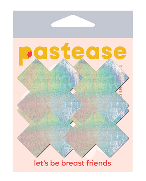 Pastease Premium Petites Holographic Plus X - Silver O/S Pack of 2 Pair by Pastease