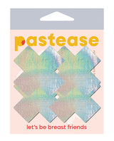 Pastease Premium Petites Holographic Plus X - Silver O/S Pack of 2 Pair by Pastease