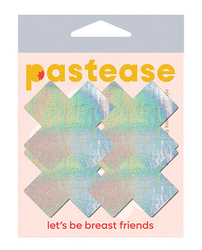 Pastease Premium Petites Holographic Plus X - Silver O/S Pack of 2 Pair by Pastease