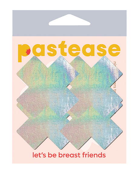 Pastease Premium Petites Holographic Plus X - Silver O/S Pack of 2 Pair by Pastease