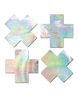 Pastease Premium Petites Holographic Plus X - Silver O/S Pack of 2 Pair by Pastease