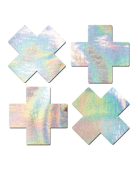 Pastease Premium Petites Holographic Plus X - Silver O/S Pack of 2 Pair by Pastease