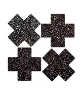 Pastease Petite Sparkle Nipple Pasties — Black, 2 Pair
