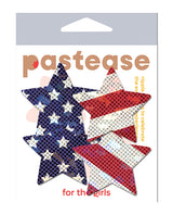 Pastease Premium Petites Glittering Stars & Stripes - Red/White/Blue O/S by Pastease