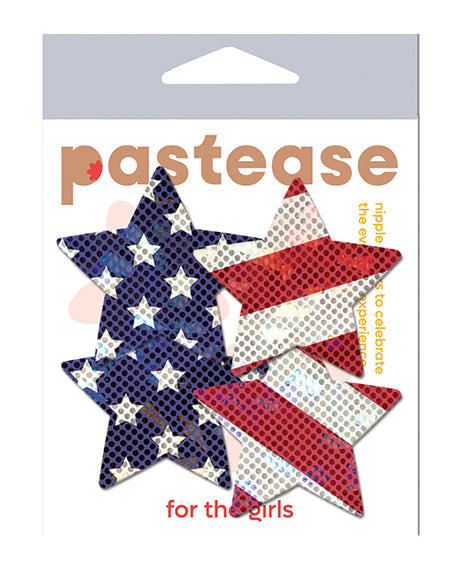 Pastease Premium Petites Glittering Stars & Stripes - Red/White/Blue O/S by Pastease