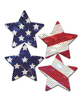 Pastease Premium Petites Glittering Stars & Stripes - Red/White/Blue O/S by Pastease