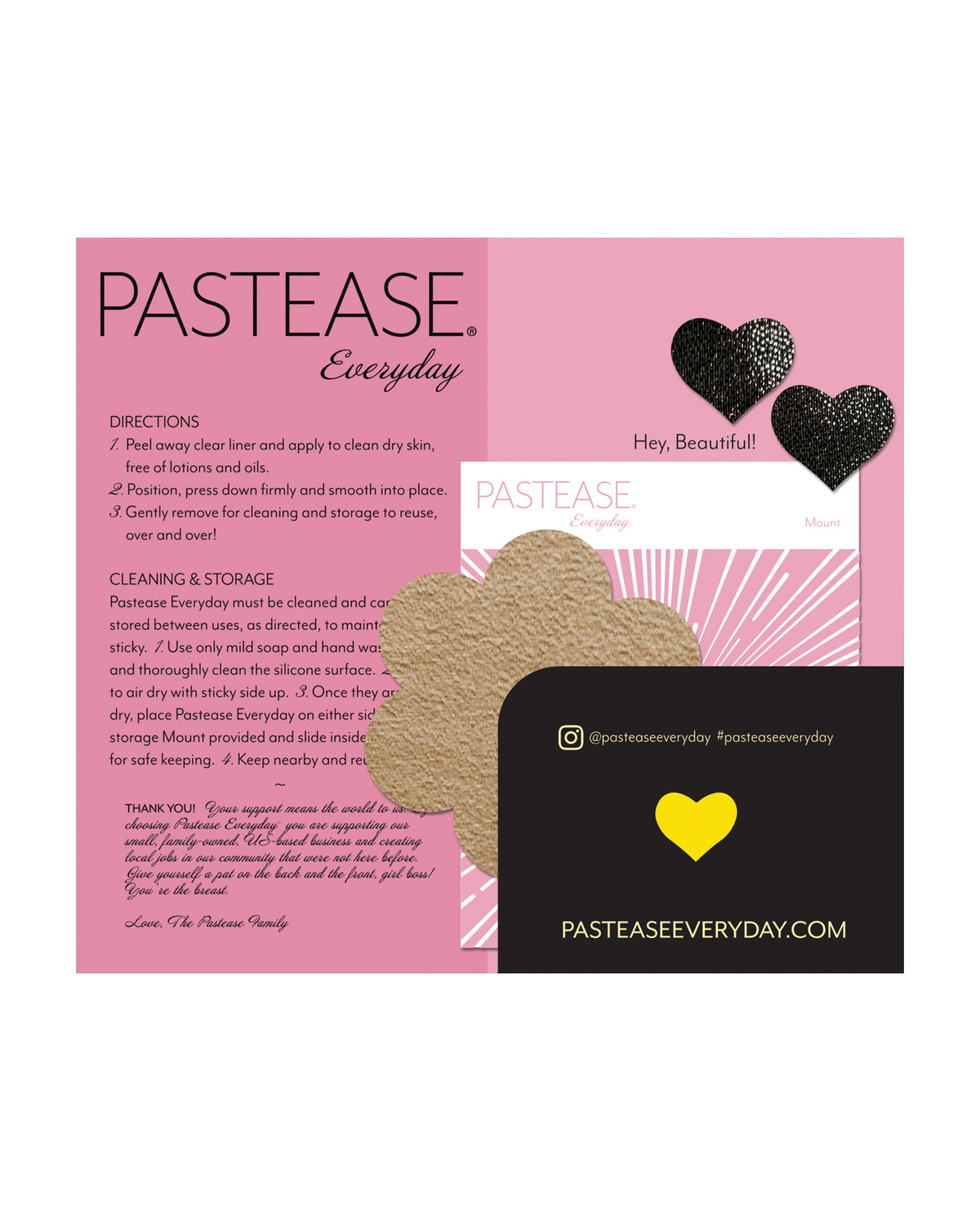 Pastease Reusable Suede Flower Pasties — Cream, One Size