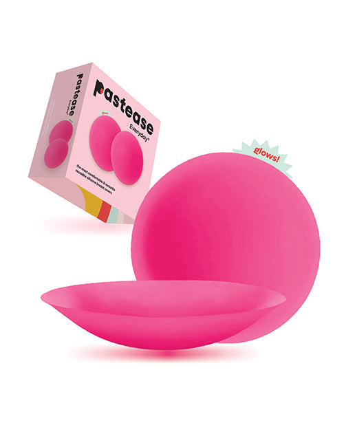 Pastease HALOS Silicone Nipple Covers w/Travel Box - Neon Pink D+ Cup 10 or More Uses by Pastease