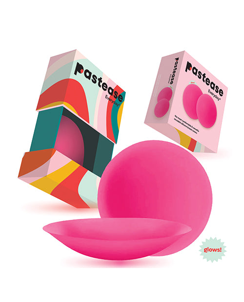 Pastease HALOS Silicone Nipple Covers w/Travel Box - Neon Pink A-C Cup 10 or More Uses by Pastease