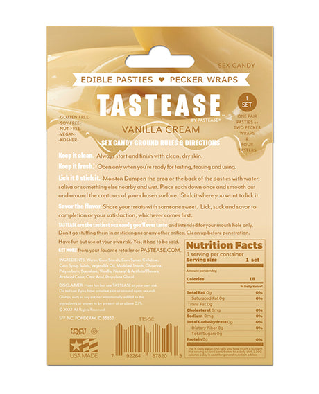 Pastease Tastease Edible Pasties & Wraps — Sweet Cream (One Size)