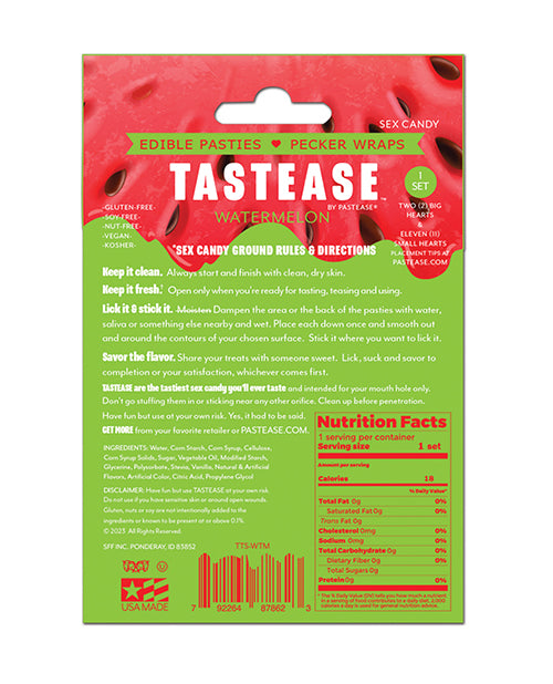 Pastease Tastease Edible Pasties & Pecker Wraps — Watermelon, One Size