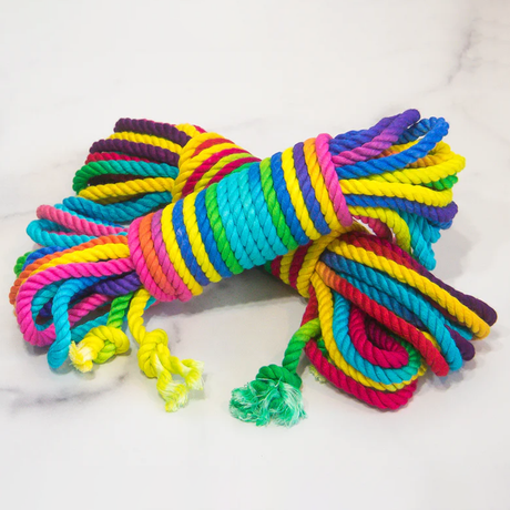 Emojibator Rainbow Bamboo Silk Bondage Rope — 8 m - EM9530