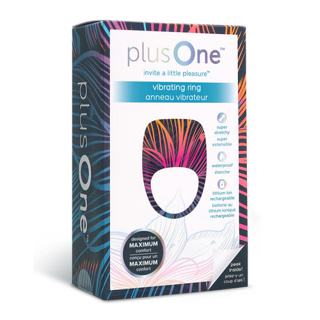 plusOne Vibrating Ring — Rechargeable Waterproof Silicone, 3.05 × 0.79 in - PO6701