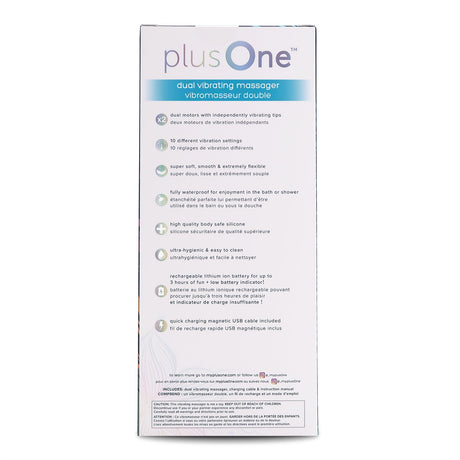 plusOne Dual Vibrating Massager — Silicone Dual-Motor Vibrator - PO6704