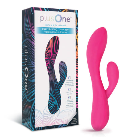 plusOne Dual Vibrating Massager — Silicone Dual-Motor Vibrator - PO6704