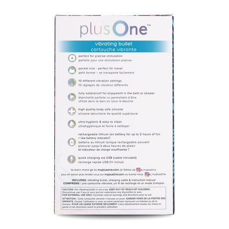 plusOne Vibrating Bullet — Rechargeable Waterproof Bullet, 3.05″ - PO6702
