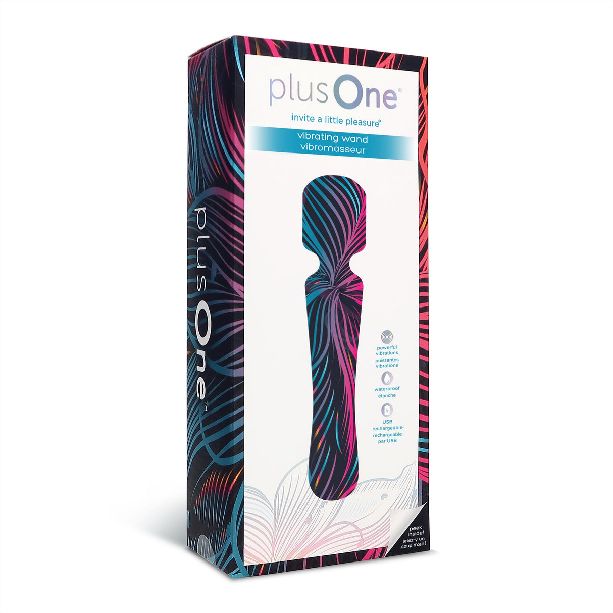 plusOne Vibrating Wand — Rechargeable Waterproof Wand, 7.4 in - PO6709